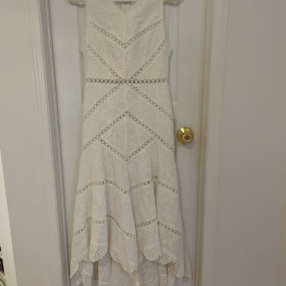 Zimmermann Cream High Low Lace Dress